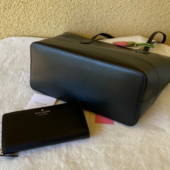 SOLD! NWT 2PCS Kate Spade Tote & Wallet Black - Picture 6 of 17